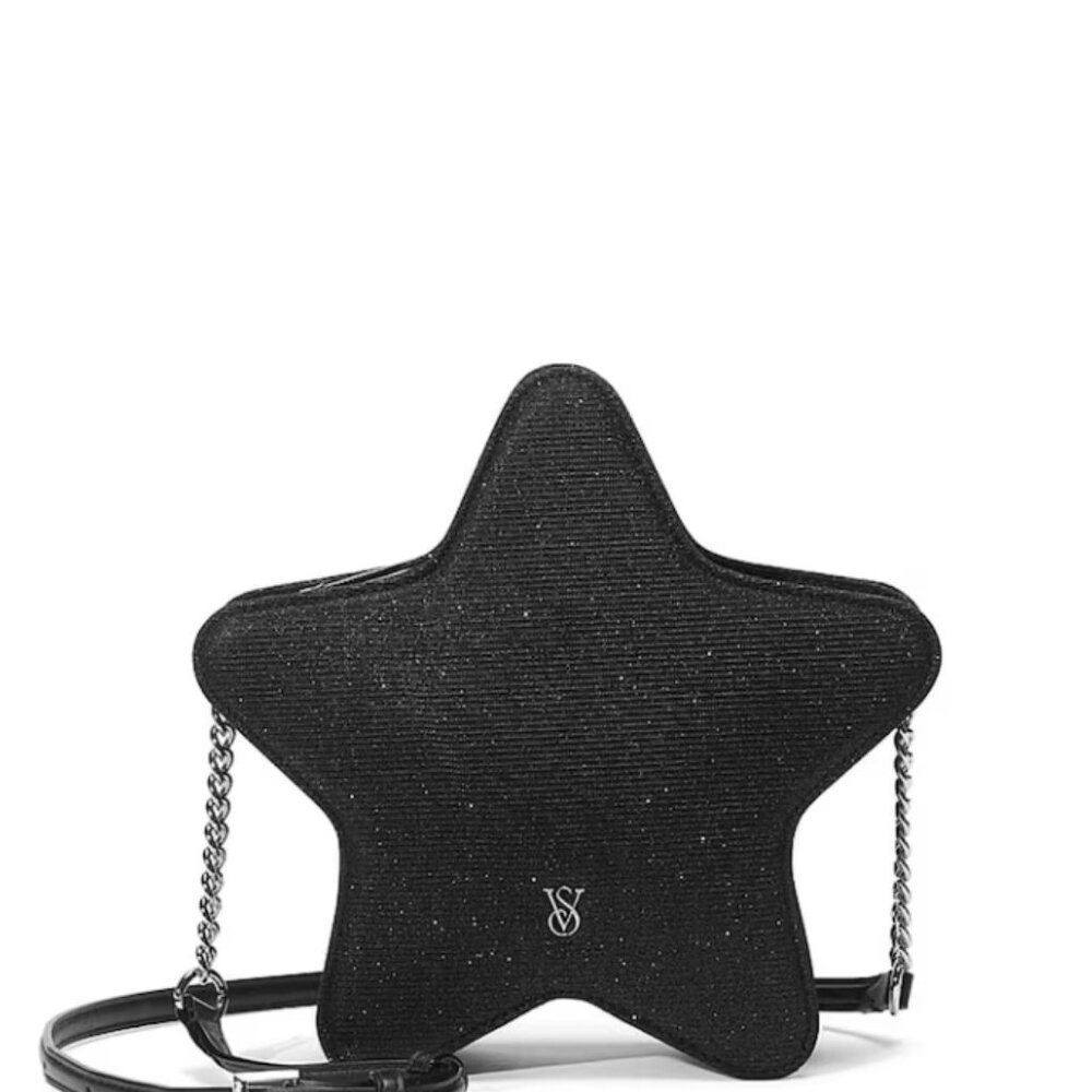 Victoria’s Secret Black Glitter Star Crossbody Bag